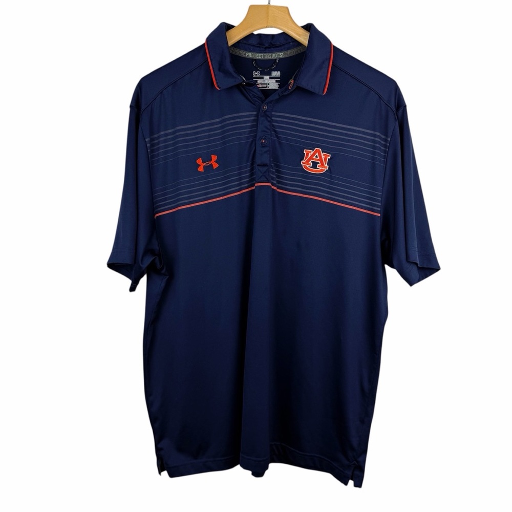 Under Armour Auburn Tigers HeatGear Loose Fit Navy Blue Polo Shirt Large